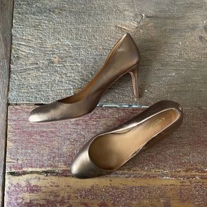 Bronze Metallic Coach Pumps in Size 9.5